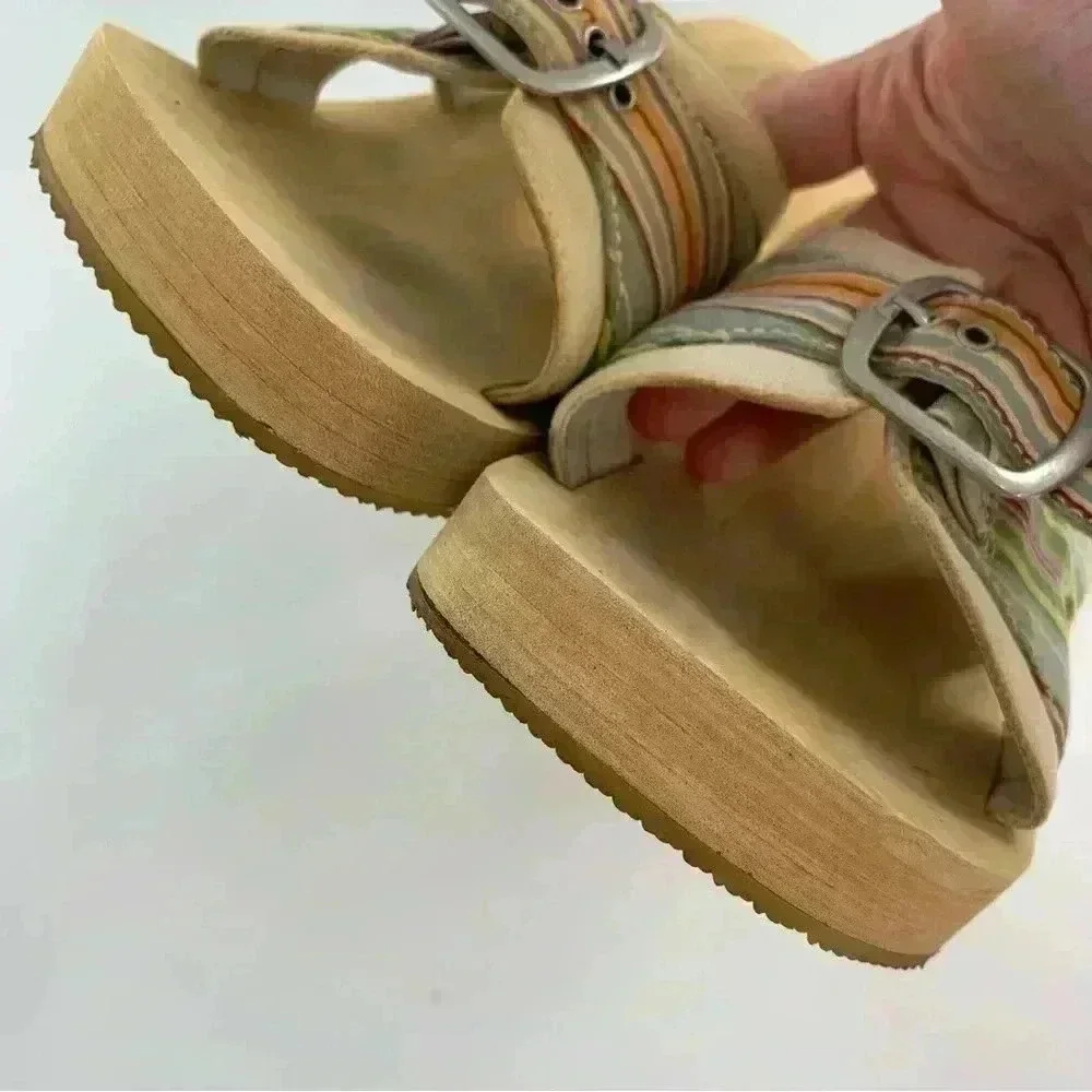 Something else from sketchers sandal 10 multicolored canvas foam vintage 90s y2k